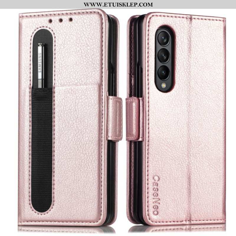 Etui Folio do Samsung Galaxy Z Fold 3 5G Efekt Skóry Caseneo